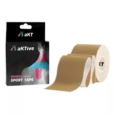 Bandagem Elástica Aktive Sport Fita Kinésio - Aktive Tape Cor Bege