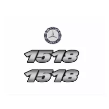 Kit Adesivo Emblema Resinado Caminhão Mercedes Benz 1518