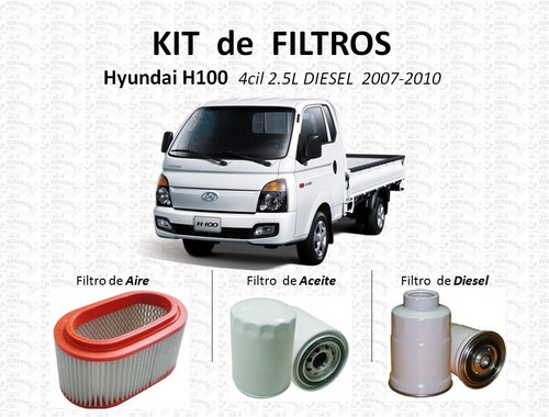 Kit De Filtros Para Hyundai H100 2.5l Diesel Foto 2