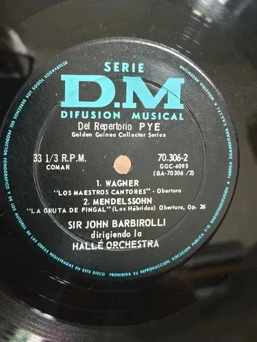 Sir John Barbirolli Hallé Orchestra - Giuseppe Verdi Hector Berlioz Richard Wagner Felix Mendelssohn - vinilo 1958