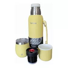 Kit Terrano Termo 1 Lt Y Mate Con Tapa Bombilla De Regalo