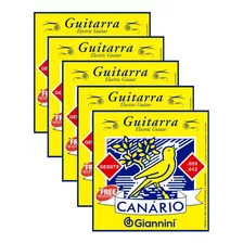 Kit 5 Encordoamento Para Guitarra Giannini Canário .009