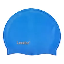 Touca Para Natação De Silicone Leader Azul Claro Desenho Do Tecido Liso Tamanho U