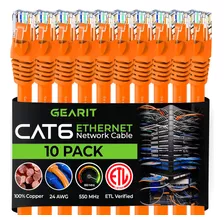 Gearit Cable Ethernet Cat 6 De 7 Pies (paquete De 10) - C...