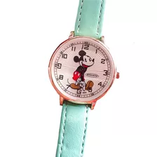 Reloj Mickey Mouse Correa Cuero Colores