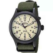 Reloj Hombre Timex Expedition 40 Mm Wr 50m Tw4b155009j Color De La Correa Verde Oscuro Color Del Bisel Negro Color Del Fondo Crema