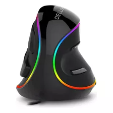 Mouse Vertical Ergonomico Para Pc, Por Cable | Negro / De...