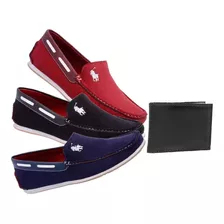 Kit 3 Sapato Casual Dockside Mocassim Masculino +superbrinde