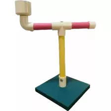 Percha Para Perico Madera De Pino, Mdf Y Conectores Pvc