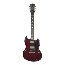 Guitarra Eléctrica Encore Blaster Series E69 Double-cutaway De Tilo Cherry Red Con Diapasón De Palo De Rosa