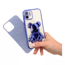 Funda Bear Oso Con Glitter Para iPhone Varios Modelos