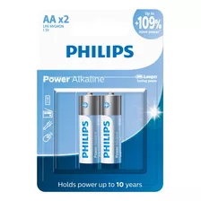 Pilha Alcalina Aa 1,5v Philips Lr6 Mignon C/ 2 Und