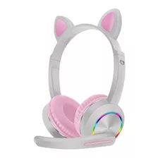 Auriculares Orejas De Gato Con Luz Led Y Micrófono 