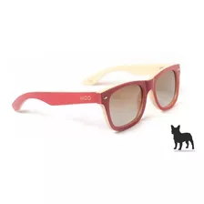 Lentes De Sol De Bambú Wooeyewear Nature Rojas Polarizadas