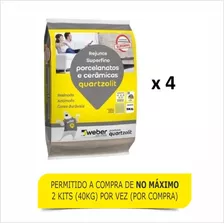 Rejunte Porcelanatos Quartzolit Cinza Urbano 5kg - Kit 4un