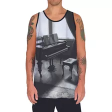 Camiseta Regata Piano Teclado Tecla Musica Som Melodia 5