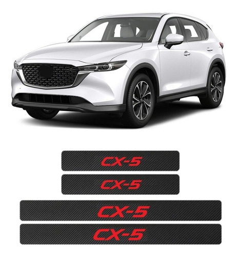 Sticker Mazda Cx5 Cubre Estribos Fibra De Carbon Protectores Foto 6