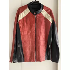 Campera Vintage De Cuero Estilo Moto