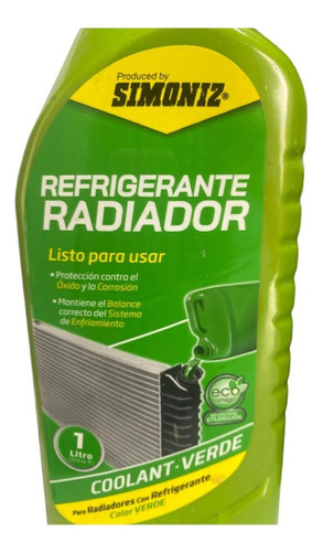Refrigerante Para Radiador Simoniz Color Verde   1 Litro Foto 4