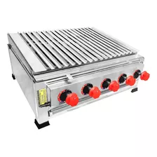 Char Broiler 60x60 Inox A Gás 5 Queimadores Grelha Argentina