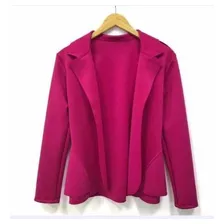 Blazer Pink Rosa Feminino Neoprene Terno Terninho Casaquinho