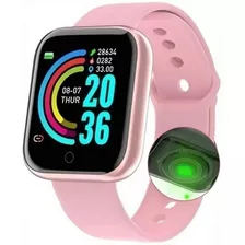 Relógio Smartwatch Android Ios Inteligente D20 Bluetooth Cor Da Caixa Rosa