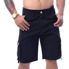 Kit Com 4 Bermudas Cargo Lisas - Masculinos Originais