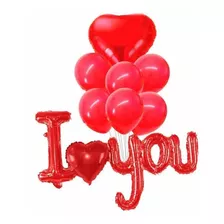 Set De Globos San Valentín Love You 8 Pcs