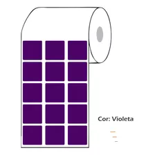 Etiqueta Quadrada Colorida 30mm - Rolo Com 500 Adesivos