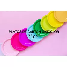 Platos De Carton Unicolor 7 Y 9 
