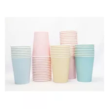 10 Vasos Descartables Color Pasteles Surtidos