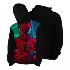 Blusa Moletom Casaco Homem Aranha Canguru Herói Estampado 