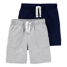 Kit 2 Shorts Carter's Algodão Cinza Preto Menino