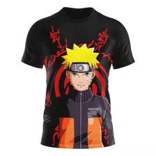 Camiseta Camisa Full Infantil Adulto Uzumaki Naruto Anime 01