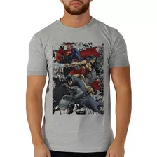 Camiseta Masculina Liga Da Justiça Super Man Batman Herói Dc