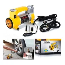 Compresor De Aire Automático Para Inflar Llantas De Carro Color Amarillo 12v