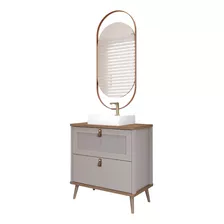 Gabinete Banheiro Com Cuba Veneto 60cm Com Espelho Lumini