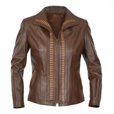 Campera Cuero Mujer Briganti Abrigo Tapados Elegante Vera