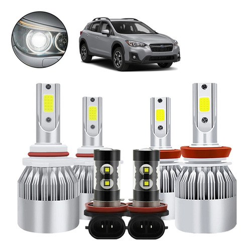 Luz Alta/baja/niebla Kit Faros Led 8000lm Para Para Subaru