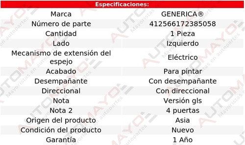 1 Espejo Izq Elect P/pintar C/desemp C/direcc 15-17 Foto 2