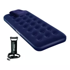 Colchon Inflable 1 Plaza Con Almohada E Inflador De Regalo