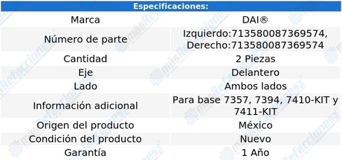 Par Baleros Para Base De Amortiguador Del Nissan Micra 05-08 Foto 2