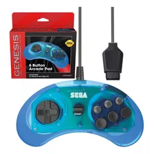 Joystick Sega Original 6 Botones Arcade Clear Blue