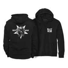 Gato Negro Pentagrama Sudadera Zipper Hoodie Rott Wear 