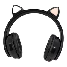 Audífonos Bluetooth De Diadema Orejas Gato Con Luz Led 