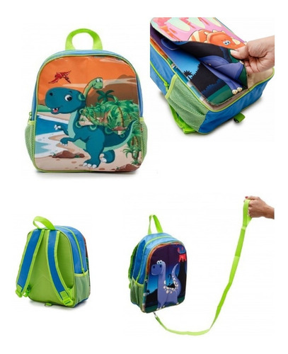 Mochila Jardin Dinosaurios  Con Correa Seguridad Para Padres