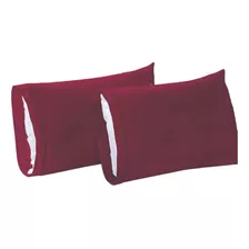 Par Fundas Almohada Microfibra Estandar Vino Concord Liso