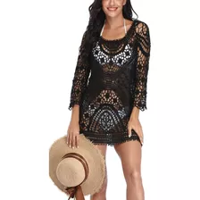 Mujer Playa Vestido Ropa Pareo Esqueleto Cover Up Encaje