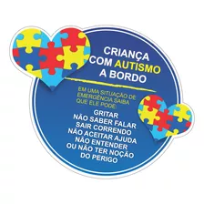 Adesivo Autismo Para Carro Criança Autista A Bordo 20x20cm 