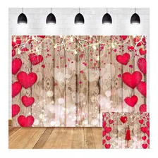 Vintage Rustic Wood Photography Backdrops Red Love Hear...